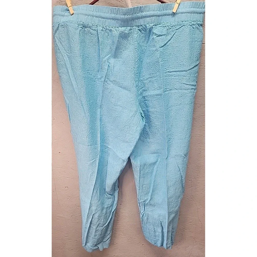 Jones New York Blue Linen Stonewash Ankle‎ Pants XL